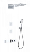 Wonzon & Woghand Душевой комплект встр: термостат, верхний и ручной душ, шланг, держат., цвет: хром WW-D4538-A-CR