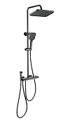 Wonzon & Woghand Muse Душевая стойка: термостат, верхний, ручной и гигиен. душ, цвет: темный графит WW-B4132-A-BGG