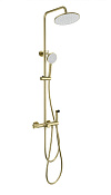Wonzon & Woghand Душевая стойка: термостат, верхний, ручной и гигиенич. душ, цвет: браширов. золото WW-B3097-A-BG