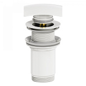 Wonzon & Woghand Донный клапан для раковины с переливом, цвет: белый матовый WW-88SS08-MW