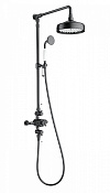 Wonzon & Woghand Retro Душевая стойка: термостат, верхний и ручной душ, шланг, цвет: темный графит WW-B3041-BGG