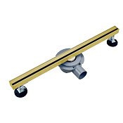 Wonzon & Woghand Трап линейный 90 см, комплект с решеткой, сифоном и ножками, цвет: брашир. золото WW-65409M-BG