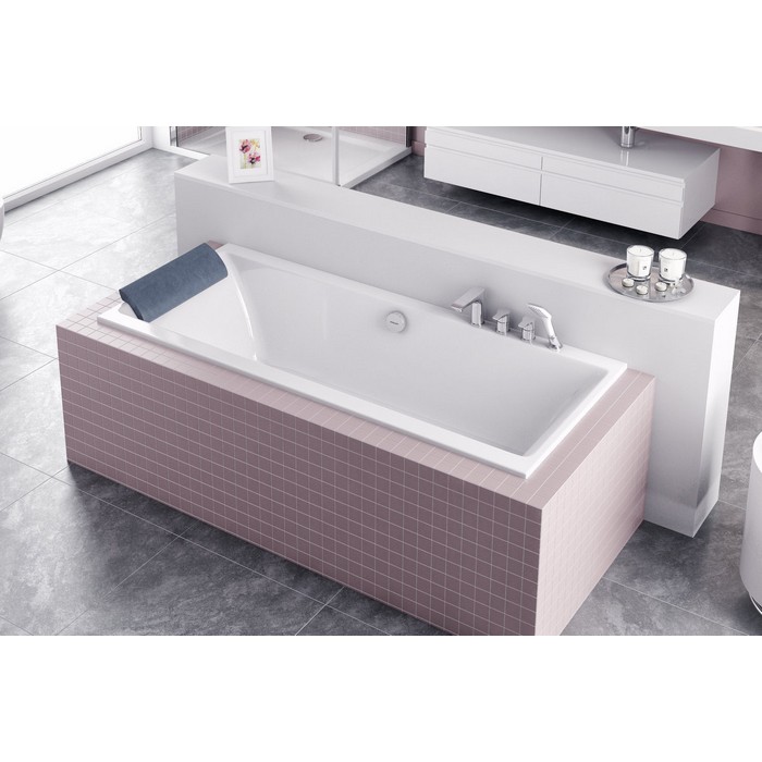 Excellent Long Подголовник для ванны, цвет: серый матовый WAZA.LONG-SZARY