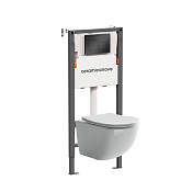 Ceramicanova Balance/Forma Комплект: инстал., унитаз, клавиша, шумоизоляция, цвет: черный матовый CN3009_121002MB