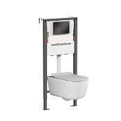 Ceramicanova Balance/New day Комплект: инстал., унитаз, клавиша, шумоизоляция, цвет: черный матовый CN3005_121002MB