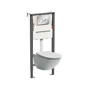 Ceramicanova Balance/Mono Комплект: инстал., унитаз, клавиша, шумоизоляция, цвет: хром глянцевый CN1905_121001CH