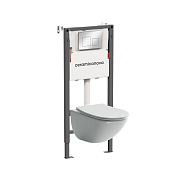 Ceramicanova Balance/Mono Комплект: инстал., унитаз, клавиша, шумоизоляция, цвет: хром глянцевый CN1905_121002CH