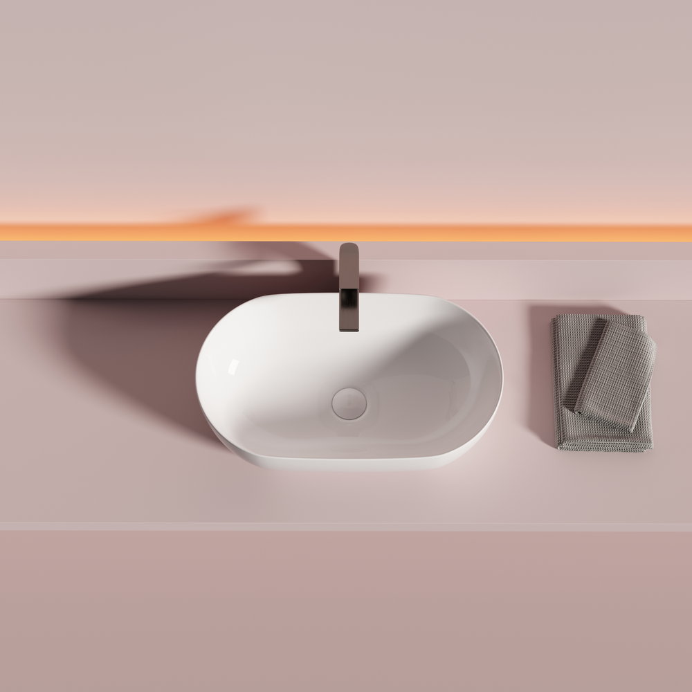 Ceramicanova Twist Раковина чаша 50x30x14h, без перелива, цвет: белый CN12001