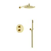 Sancos Etna Душевой комплект: термостат., с внутр. частью, шланг, ручной и верхний душ, цвет: золото SC9010BG