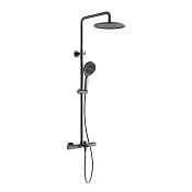 Sancos Etna Душевая стойка: термостат, ручной душ и верхний душ, шланг 150см, цвет: вороненая сталь SC9008GG