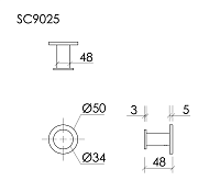 Sancos Base Крючок для полотенец, подвесной, цвет: брашированное золото SC9025BG
