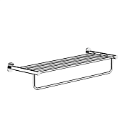 Sancos Base Полка для полотенец с полотенцедержателем 65x22 см, подвесная, цвет: хром SC9028CH