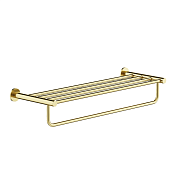 Sancos Base Полка для полотенец с полотенцедержателем 65x22см, подвесная, цвет: брашированное золото SC9028BG