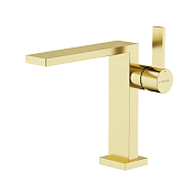 Sancos Linn Смеситель для раковины, без донного клапана, дл. изл. 14,3см, цвет: брашированное золото SC9019BG