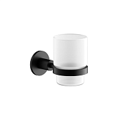 Sancos Base Стакан для зубных щеток подвесной, стеклянный матовый, цвет: черный матовый SC9030MB