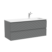 Sancos Folk Тумба под раковину правая, подвесная 119x45x50h см, 2 выдвиж. ящ., цвет: ergraut soft FL120RES