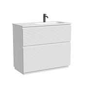 Sancos Folk Floor Тумба под раковину правая, напольная 99,5x45x85h см, 2 выдвиж. Ящ., цвет: bianco FL100FRW