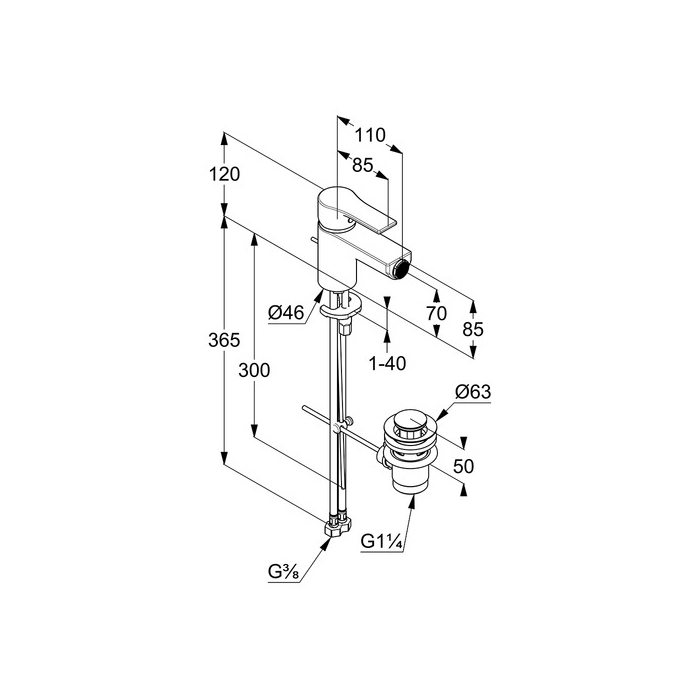 Kludi Zenta SL Смеситель для биде, цвет: хром 485300565