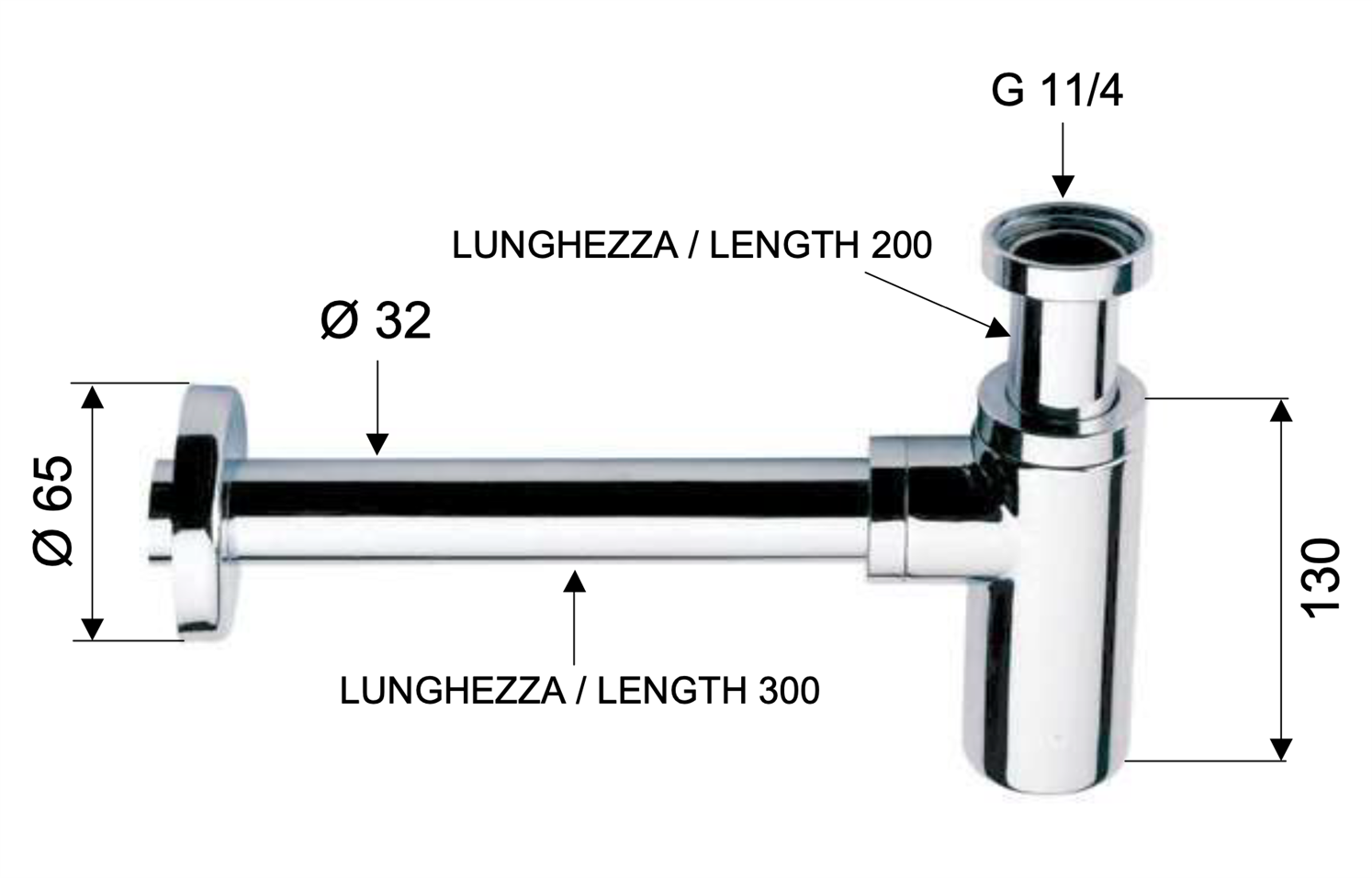 Daniel Сифон для раковины, цвет: черный матовый A75011415