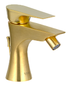 Daniel Diva Смеситель для биде с донным клапаном, излив 10,3 см, цвет: золото брашированное DV604DP