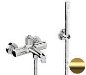 Daniel Brooklyn Смеситель для ванны с душ. набором - ручной душ, шланг, держатель, цвет: золото браш BY610DP