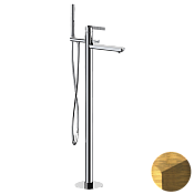 Daniel Club Смеситель напольный с душ. набором, с внутр. частью, излив 18,1 см, цвет: латунь ANC67863