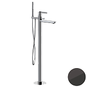 Daniel Club Смеситель напольный с душ. набором, с внутр. частью, излив 18,1 см, цвет: черный хром ANC678CF