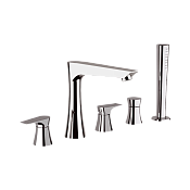 Daniel Diva Смеситель на борт ванны на 4 отверстия, с ручным душем, цвет: хром DV4491CR