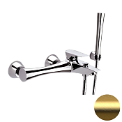 Daniel Diva Смеситель для ванны с душ. набором - ручной душ, шланг, держатель, цвет: золото браш DV610DP