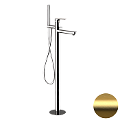 Daniel Tiara Смеситель напольный с душ. набором, с внутр. частью, излив 18 см, цвет: золото браш TA678DP