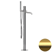 Daniel Trilogy Смеситель напольный с душ. набором, с внутр. частью, излив 18 см, цвет: золото браш TG678DP