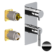 Daniel Club Смеситель для душа, на 3 потребителя, внешняя часть, цвет: черный брашированный хром ANC612D3KBFZ