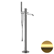 Daniel Tokyo Смеситель напольный с душ. набором, с внутр. частью, излив 18 см, цвет: золото браш TK678DP