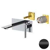 Daniel Club Смеситель для раковины встраиваемый, излив 14,5 см, внешняя часть, цвет: черный матовый ANC632KB15