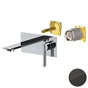 Daniel Club Смеситель для раковины встраиваемый, излив 14,5 см, внешняя часть, цвет: черный хром ANC632KBCF