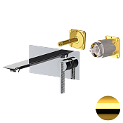 Daniel Club Смеситель для раковины встраиваемый, излив 14,5 см, внеш. часть, цвет: золото глянцевое ANC632KBDO