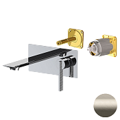 Daniel Club Смеситель для раковины встраиваемый, излив 14,5 см, внешняя часть, цвет: сталь ANC632KBXV