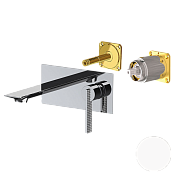 Daniel Club Смеситель для раковины встраиваемый, излив 15 см, внешняя часть, цвет: белый матовый ANC632LKB14
