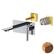 Daniel Club Смеситель для раковины встраиваемый, излив 15 см, внешняя часть, цвет: медь состаренная ANC632LKB64