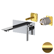 Daniel Club Смеситель для раковины встраиваемый, излив 15 см, внеш. часть, цвет: золото браш ANC632LKBDP