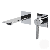 Daniel Club Смеситель для раковины встраиваемый, излив 14,8 см, с внутр. частью, цвет: белый матовый ANC632P14