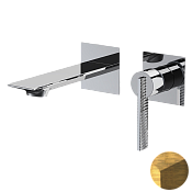 Daniel Club Смеситель для раковины встраиваемый, излив 14,8 см, с внутр. частью, цвет: латунь состар ANC632P63