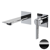 Daniel Club Смеситель для раковины встраив., излив 14,8 см, с внутр. частью, цвет: черный браш. хром ANC632PFZ