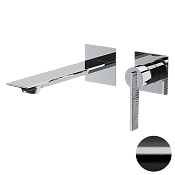 Daniel Club Смеситель для раковины встраив., излив 19,8 см, с внутр. частью, цвет: черный браш. хром ANC632PLFZ