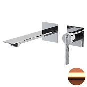 Daniel Club Смеситель для раковины встраиваемый, излив 19,8 см, с внутр. частью, цвет: медь браш ANC632PLRP