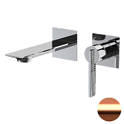 Daniel Club Смеситель для раковины встраиваемый, излив 14,8 см, с внутр. частью, цвет: медь браш ANC632PRP