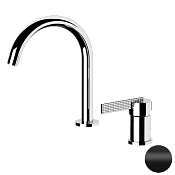 Daniel Club Смеситель для раковины высокий, без донного клапана, излив 23,4 см, цвет: черный матовый ANC65515