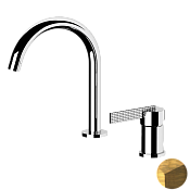 Daniel Club Смеситель для раковины высокий, без донного клап., излив 23,4 см, цвет: латунь состар ANC65563