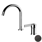 Daniel Club Смеситель для раковины высокий, без донного клапана, излив 23,4 см, цвет: черный хром ANC655CF