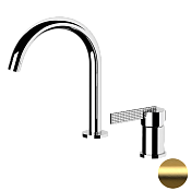 Daniel Club Смеситель для раковины высокий, без донного клап., излив 23,4 см, цвет: золото браш ANC655DP